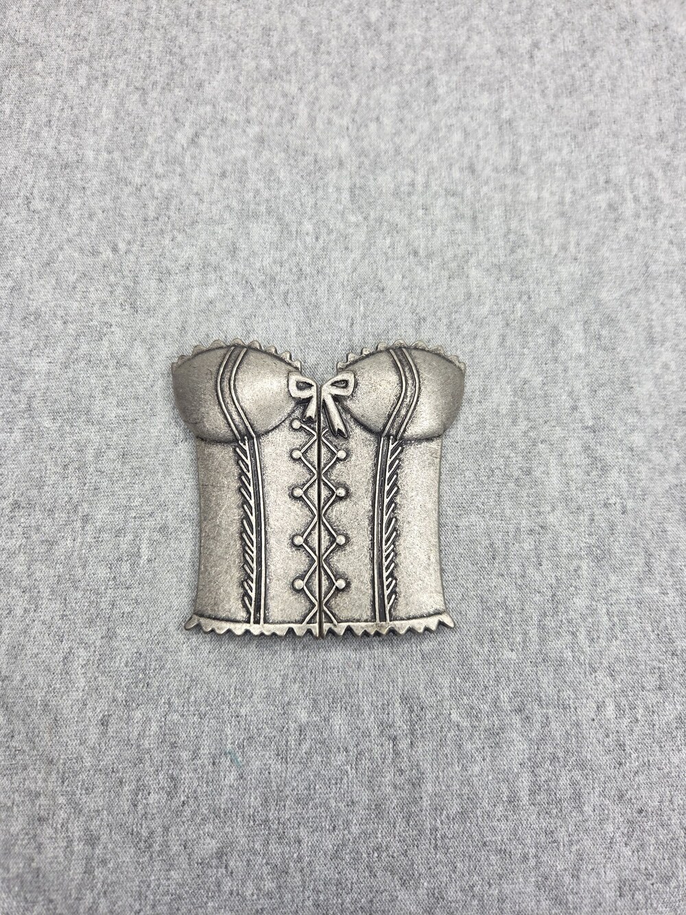 Vintage Two Piece Pewter Corset Belt Buckle Clasp One of a Kind Statement